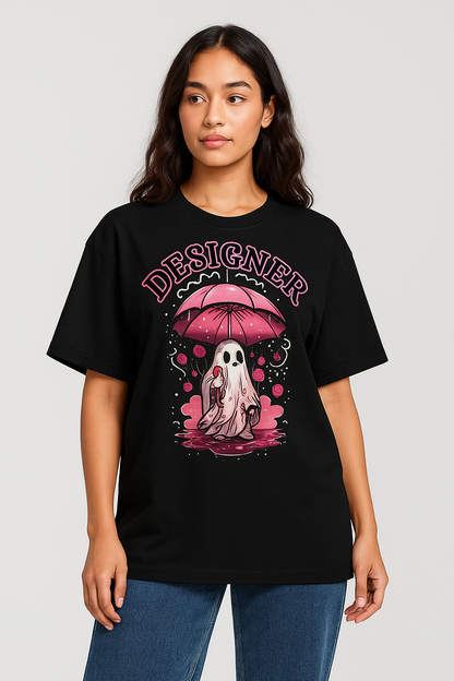 Oversized Unisex Designer Ghost Anime T-Shirt – 100% Cotton | Breathable | Bold Streetwear Energy