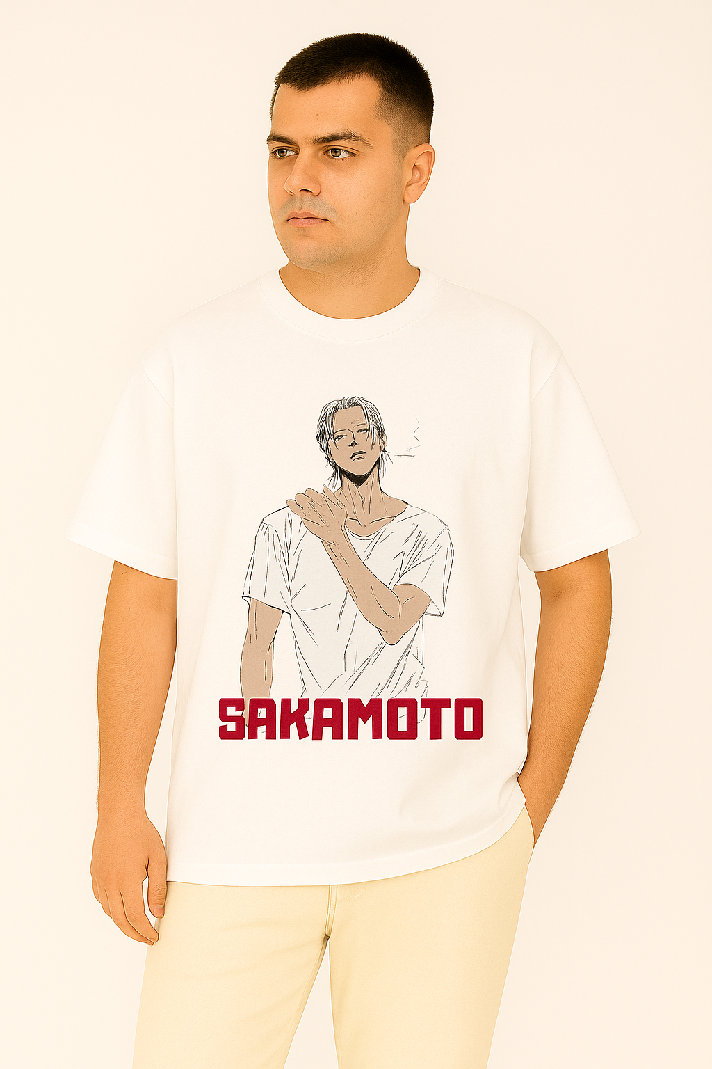 Oversized Men's Sakamoto Days Anime T-Shirt – 100% Cotton | Built for Comfort &amp; Cool