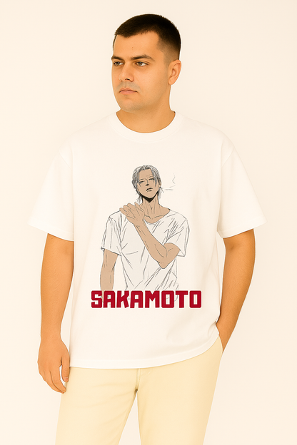 Oversized Men's Sakamoto Days Anime T-Shirt – 100% Cotton | Built for Comfort &amp; Cool
