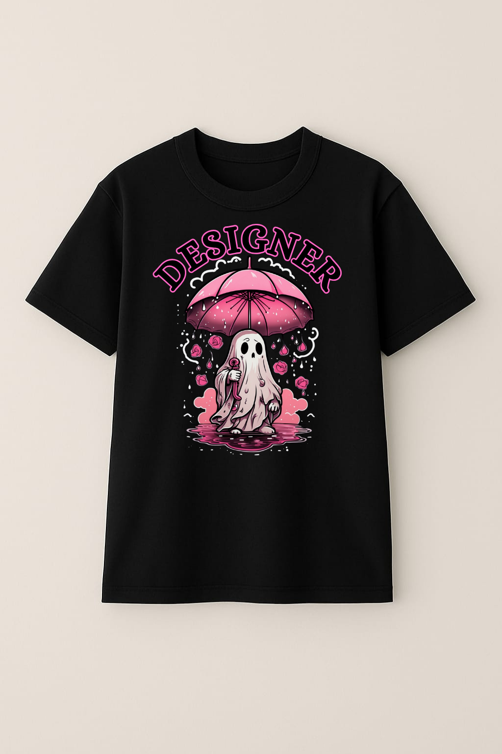 Oversized Unisex Designer Ghost Anime T-Shirt – 100% Cotton | Breathable | Bold Streetwear Energy