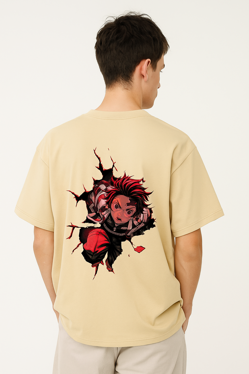 Oversized Men's Tanjiro Anime T-Shirt – 100% Cotton | Breathable &amp; Bold
