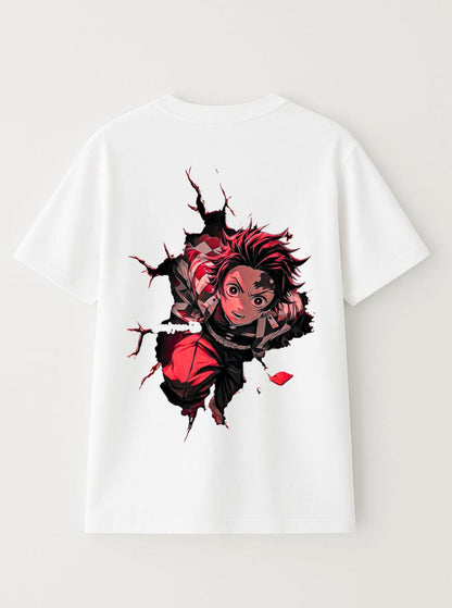 Oversized Men's Tanjiro Anime T-Shirt – 100% Cotton | Breathable &amp; Bold